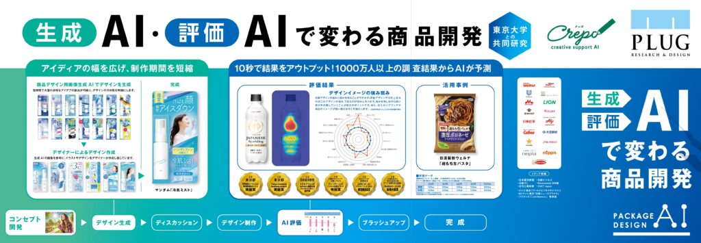 Crepo パッケージデザインAI　プラグ　商品開発　デザイン　　AI